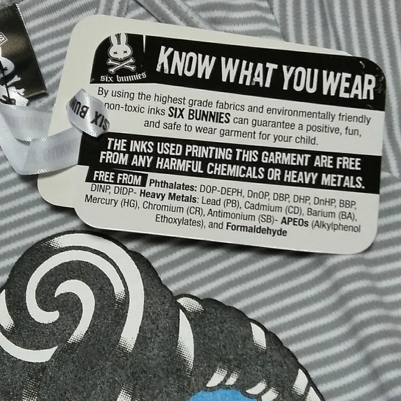 “Little Rocker" Sugar Skull Striped Cotton Bodysuit - Picture 5 of 5